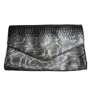 Giannini Genuine Faux Snake Print Leather Envelope Clutch